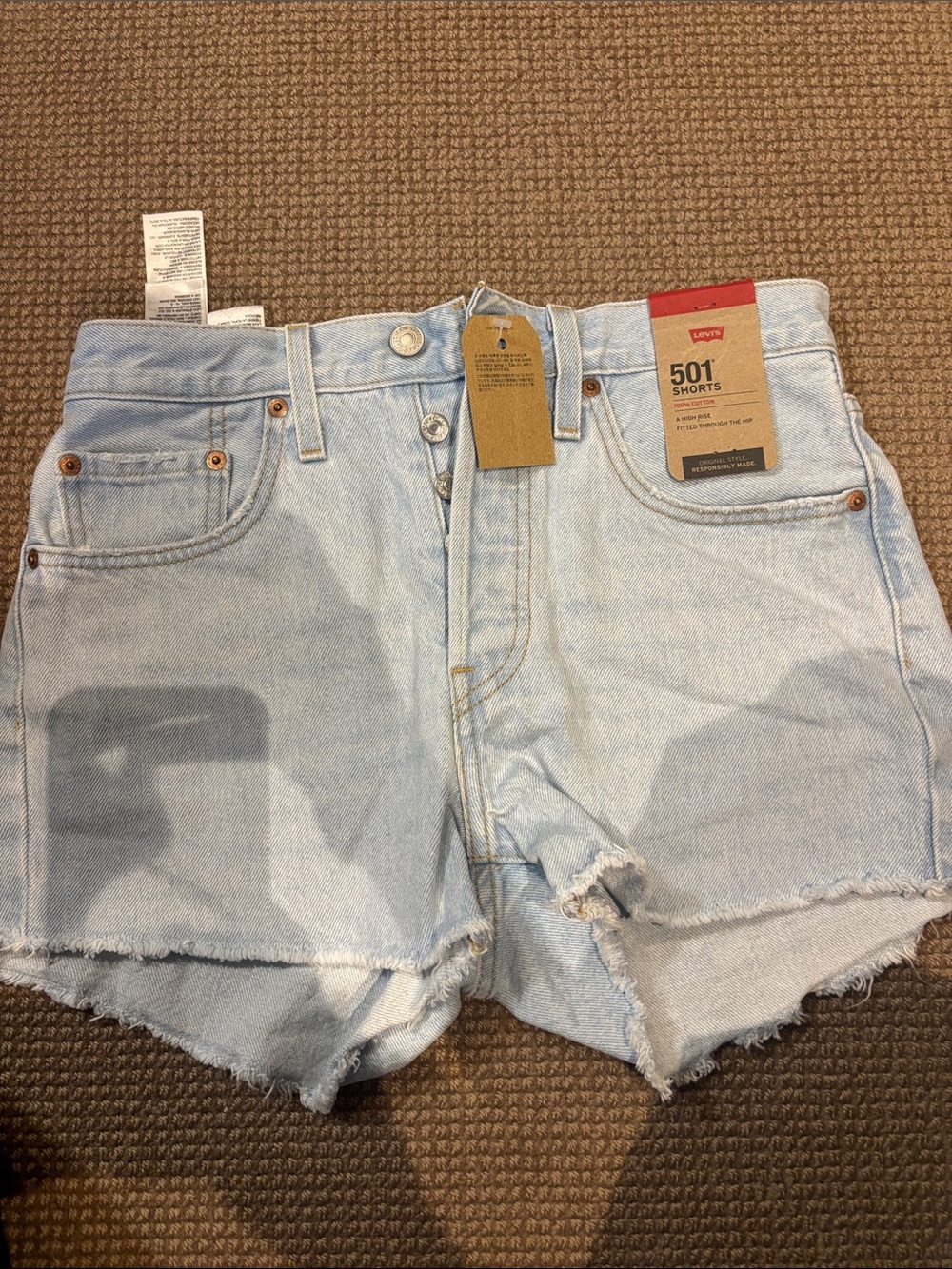 Levi's Light Blue 501 Denim Cutoff Shorts